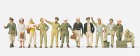 16521 Preiser WWII US Air Force pilots and ground crew (12 unpainted figures)